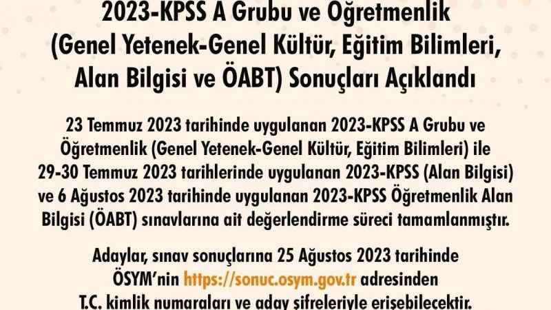 KPSS sonuçları açıklandı